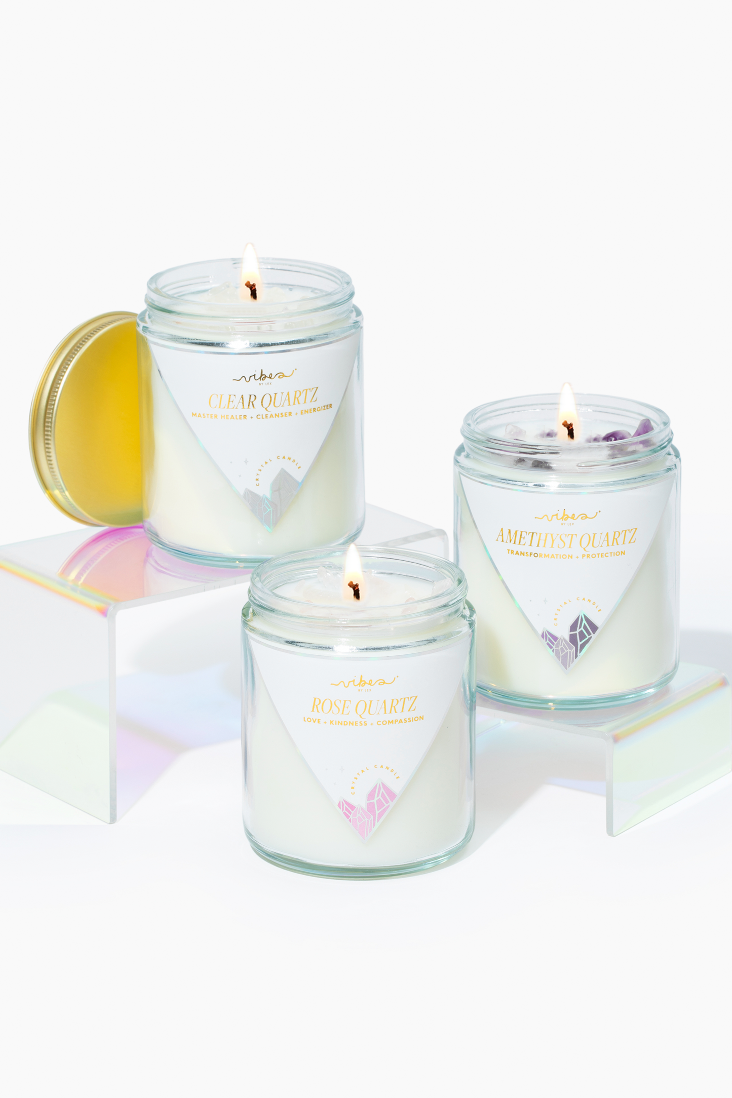 7.5oz Crystal Candle - Green Aventurine - Luck + Opportunity + Success